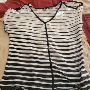 Black and white sheer shirt